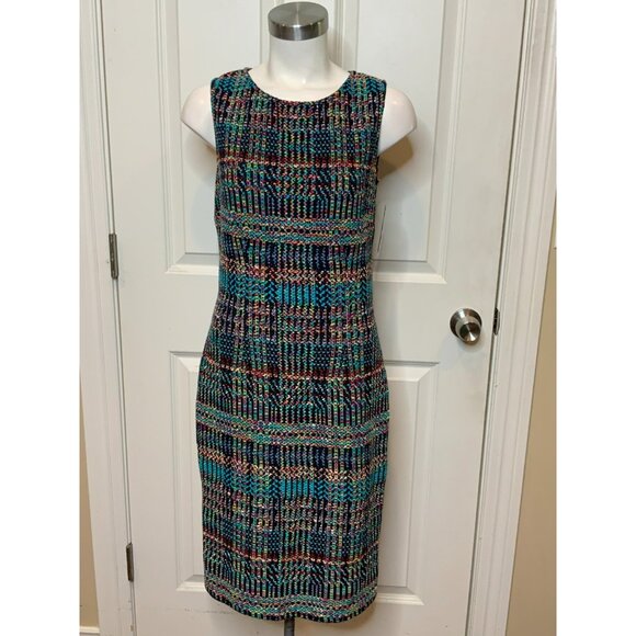 St. John Multicolor Knit Tweed Sleeveless Shift Dress, Size 2 PF 17 GRP 3 - Picture 1 of 10